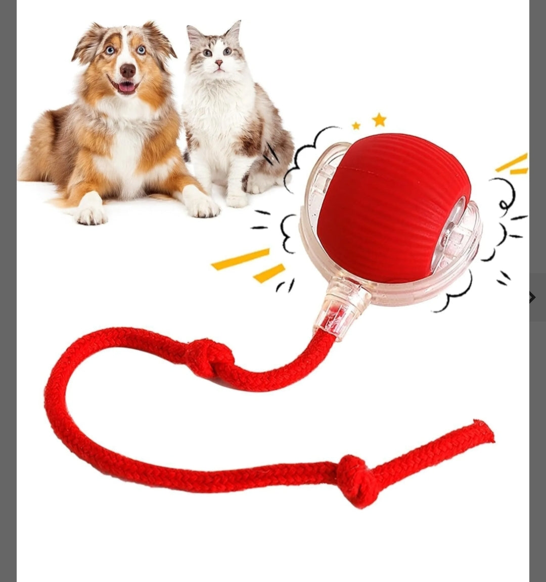 Interaktiver USB Spielball mit Schwanz für Katzen *Brandneu