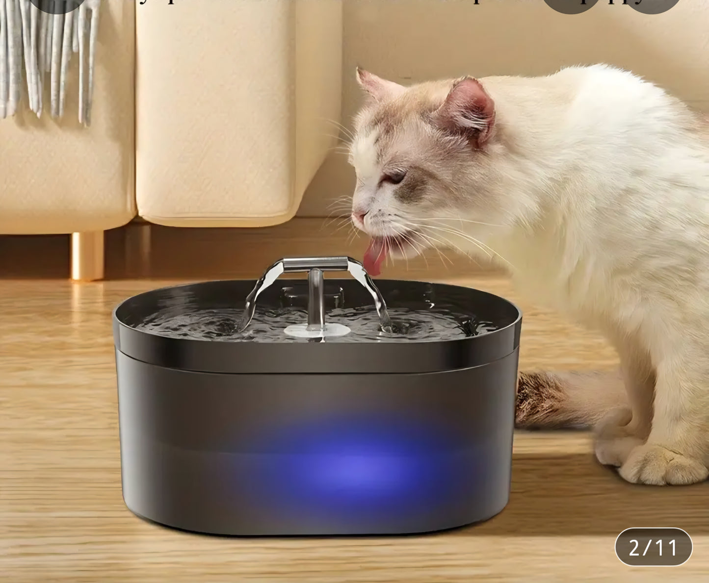 Trinkbrunnen für Katzen & Hunde LED 2.2l