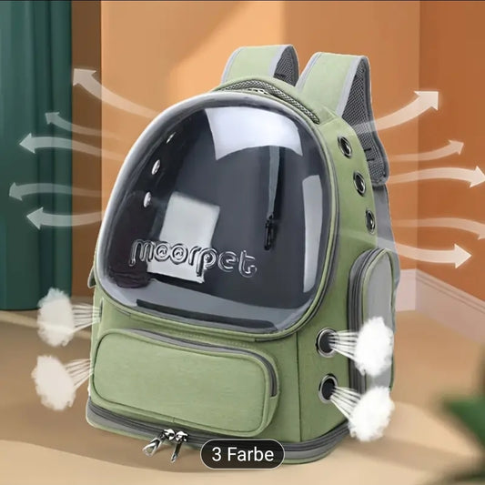 Katzen Transport Rucksack Grün