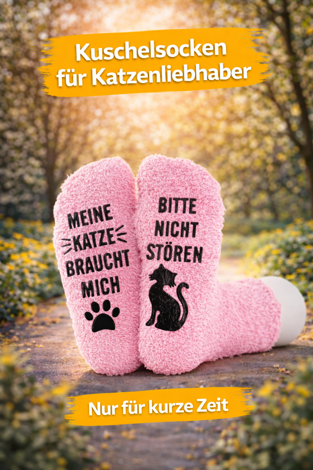 2 Paar  Katzen Kuschelsocken in Rosa