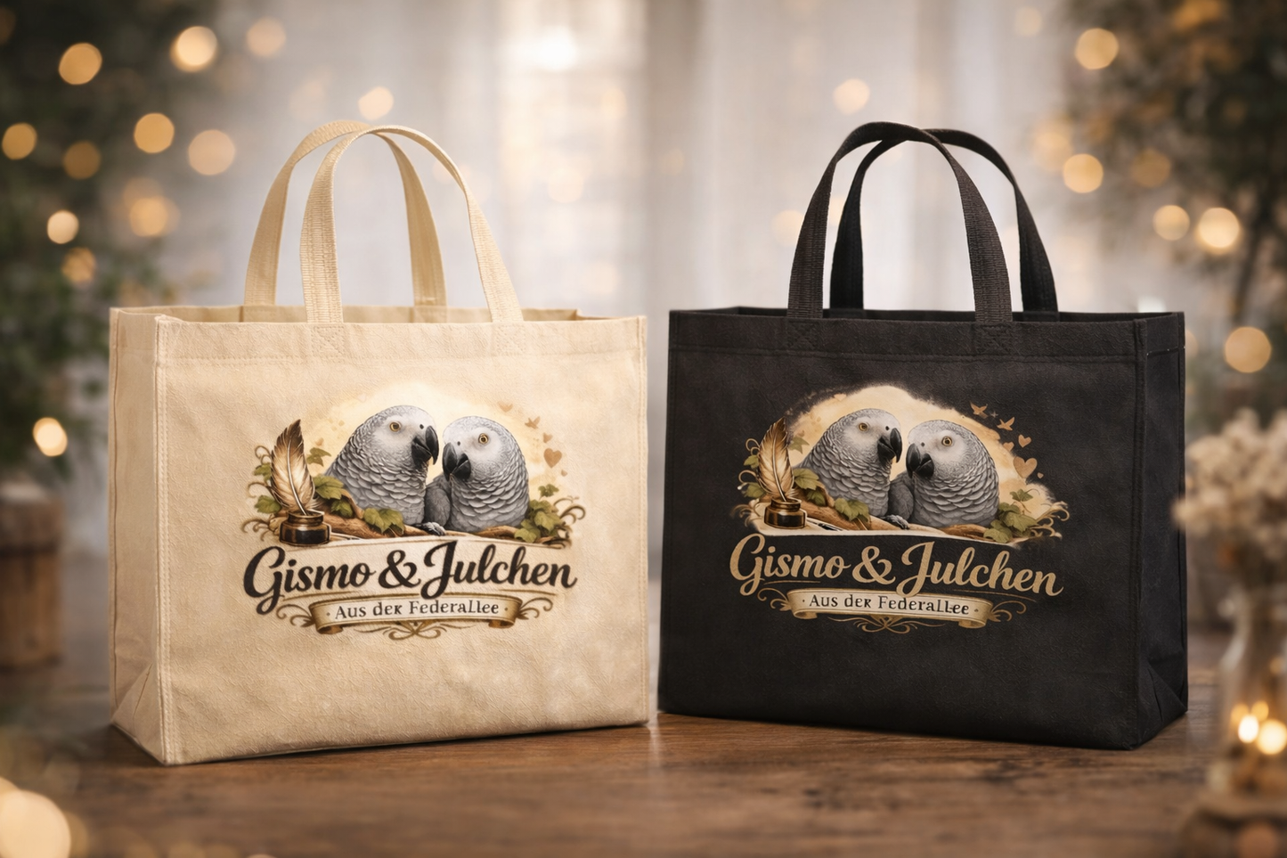 Gismo & Julchen Stofftasche ind Beige und Schwarz