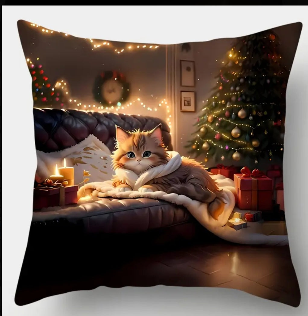 Sofa Deko Katzen Weihnachtskissen